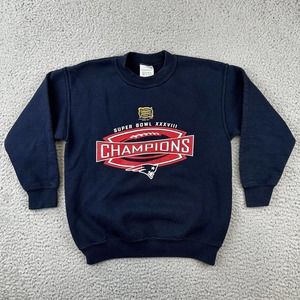 Superbowl XXXVIII Champions Patriots 2004 Crewneck Sweatshirt Youth Size Medium